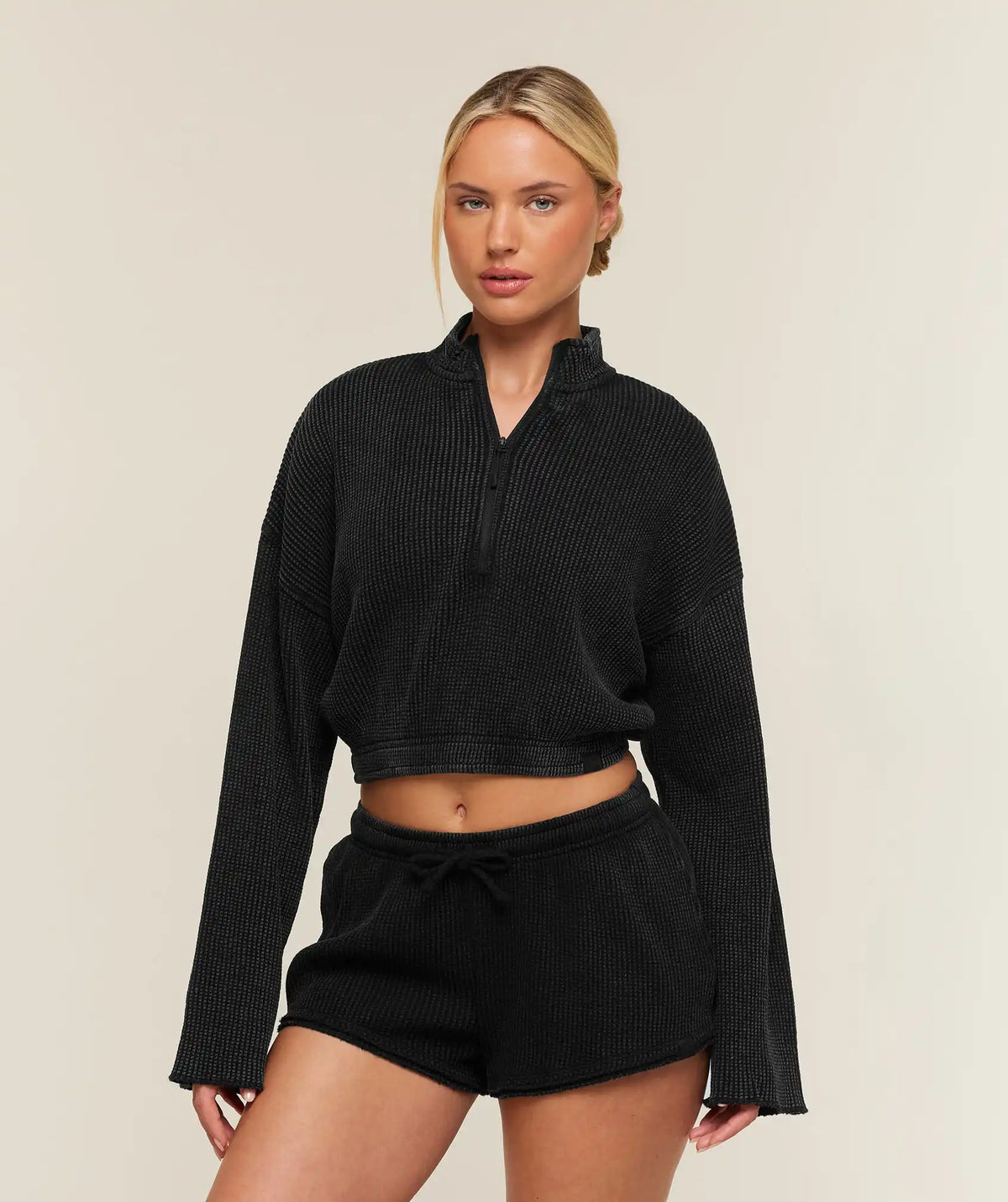 Washed Waffle 1/4 Zip
