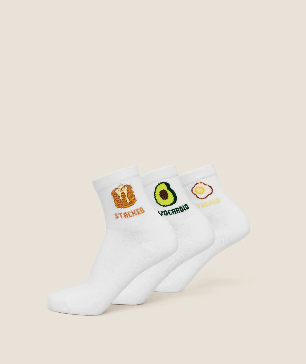 Breakfast Graphic Midi Socks 3pk