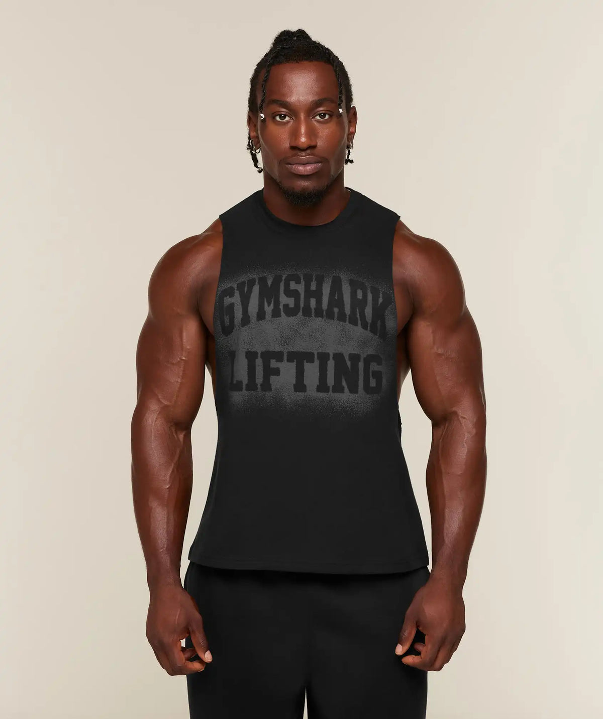 Faded Lifting Graphic Drop Arm Tank