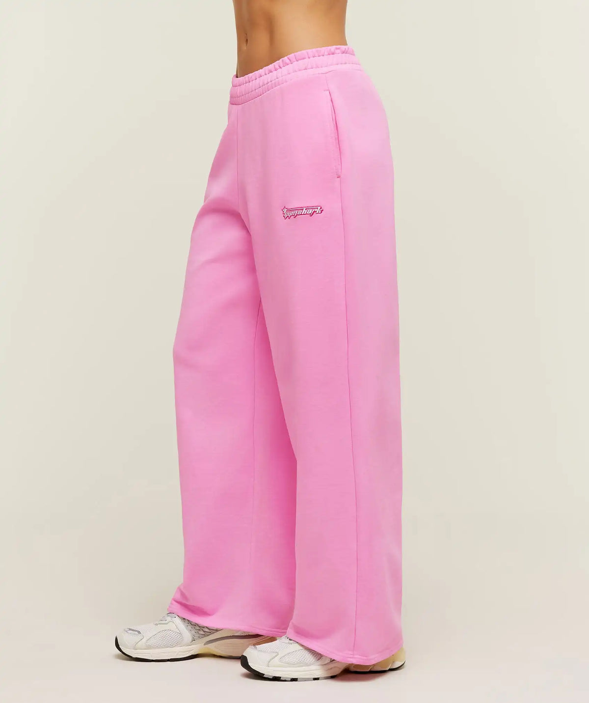 Script Embroidery Wide Leg Pants